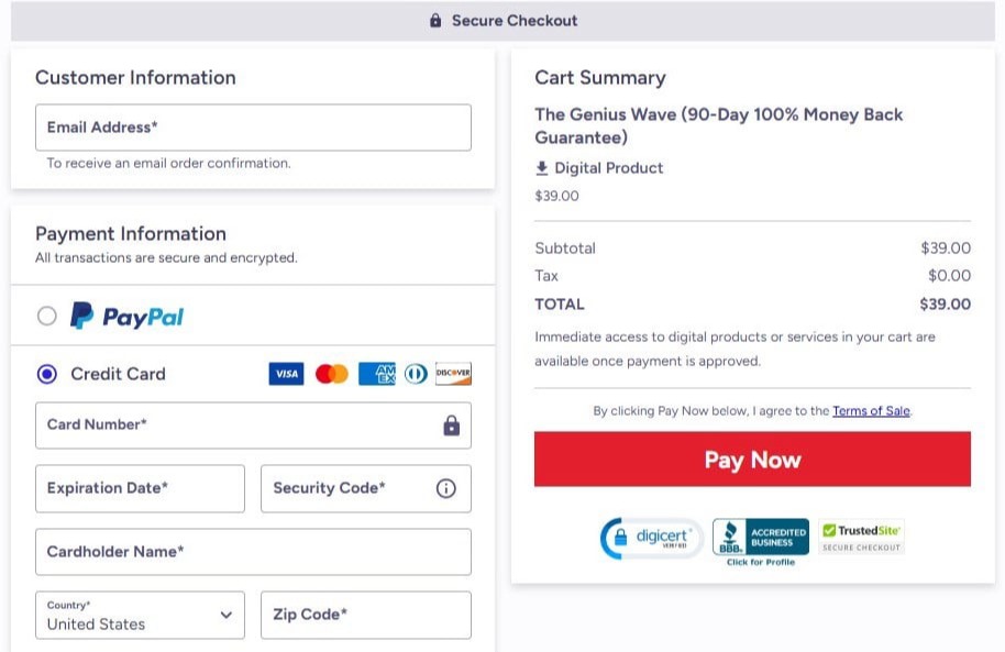 genius-wave-checkout-page